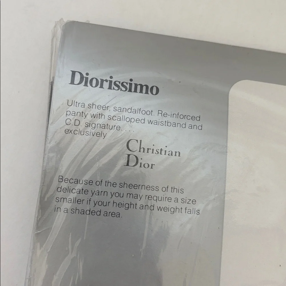 Vintage Christian Dior Pantyhose Graphite Gray 4443 Ultrasheer Sandle Toe Size 2